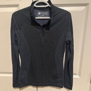 Figs 1/4 zip salta underscrub, Navy